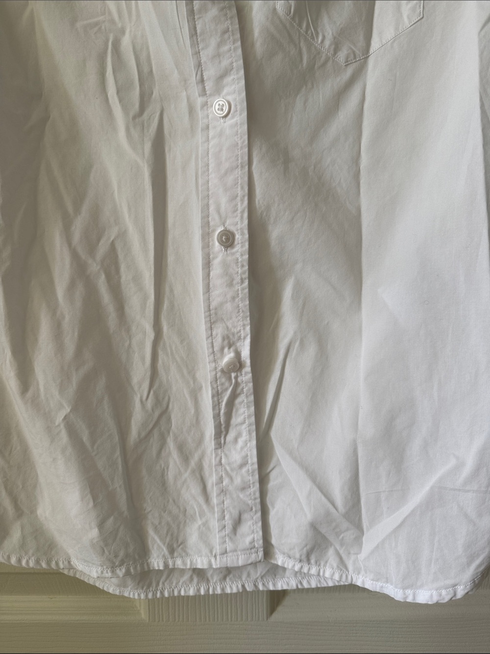 J. Crew White Button-Front Shirt with Black Label - Picture 3 of 9